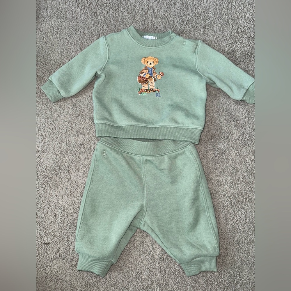 Ralph Lauren baby boy bear sweatshirt set and bodysuits - Picture 2 of 7